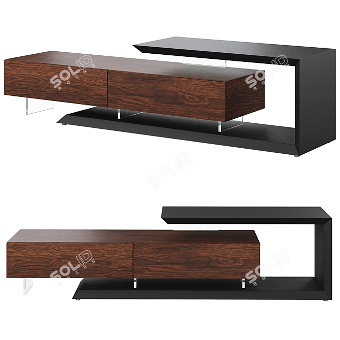 Sleek TV Units Link: Stylish & Functional 3D model image 1