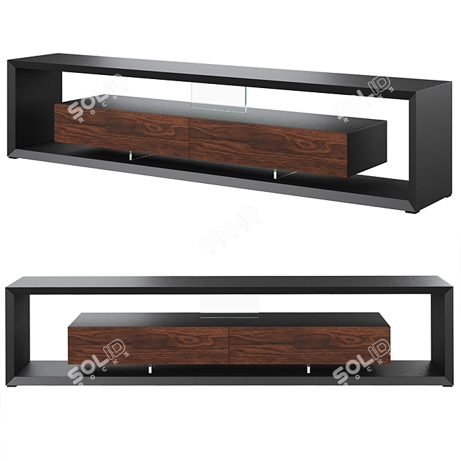 Sleek TV Cabinet: Boxer by Cattelan Italia 3D model image 1