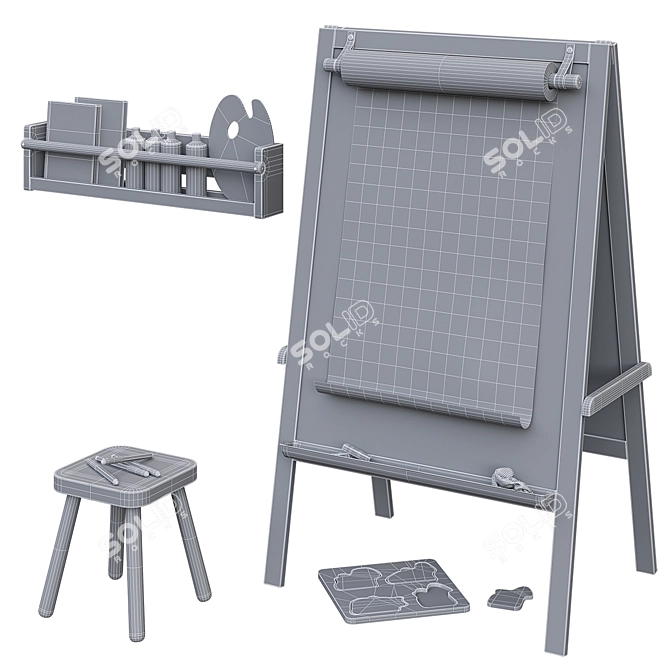 MÅLA/FLISAT IKEA Easel Combo: Perfect for Creativity 3D model image 2