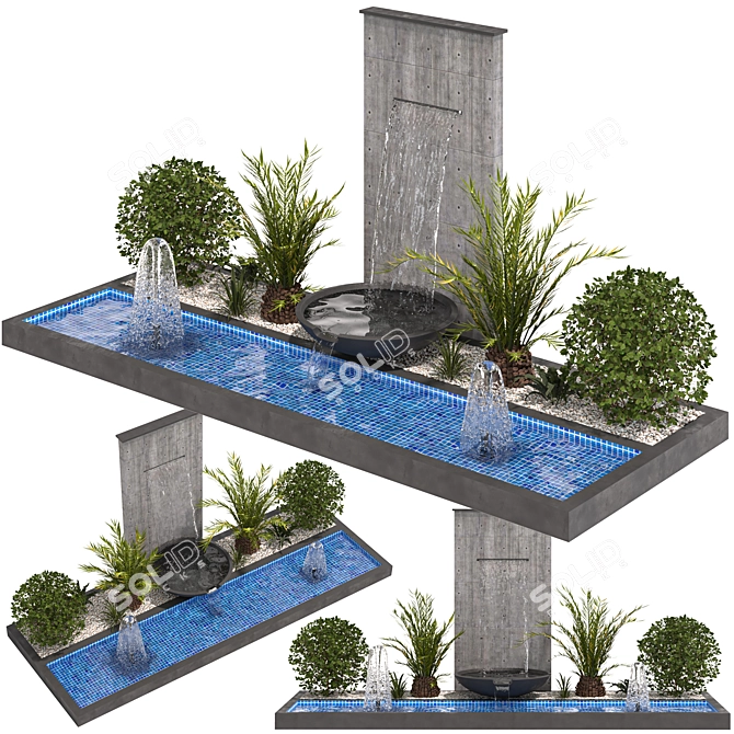 Elegant 3D Fountain Model 3D model image 1