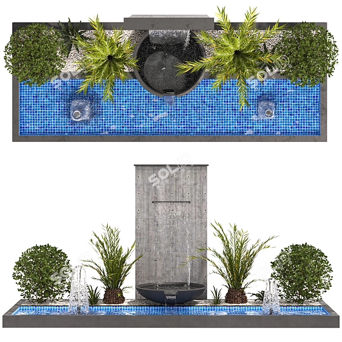 Elegant 3D Fountain Model 3D model image 2