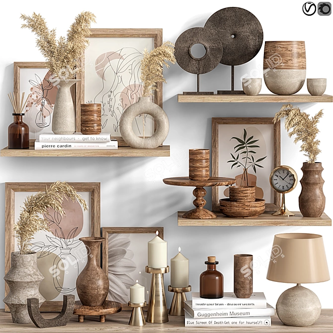 Modern Decorative Shelf: Stylish and Functional 3D model image 1