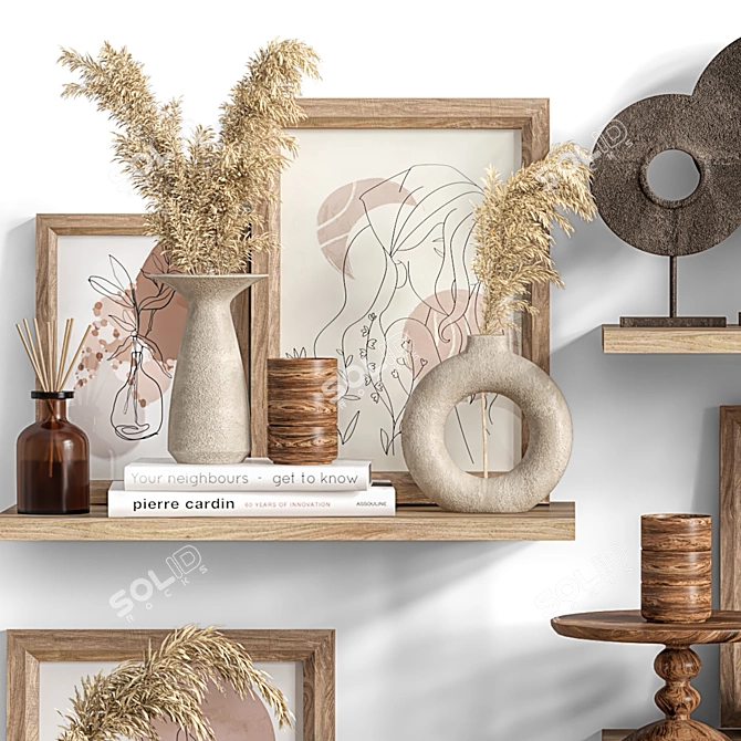 Modern Decorative Shelf: Stylish and Functional 3D model image 5