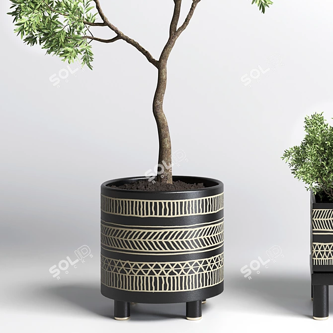 Handmade Pottery Plant Vase 3D model image 2