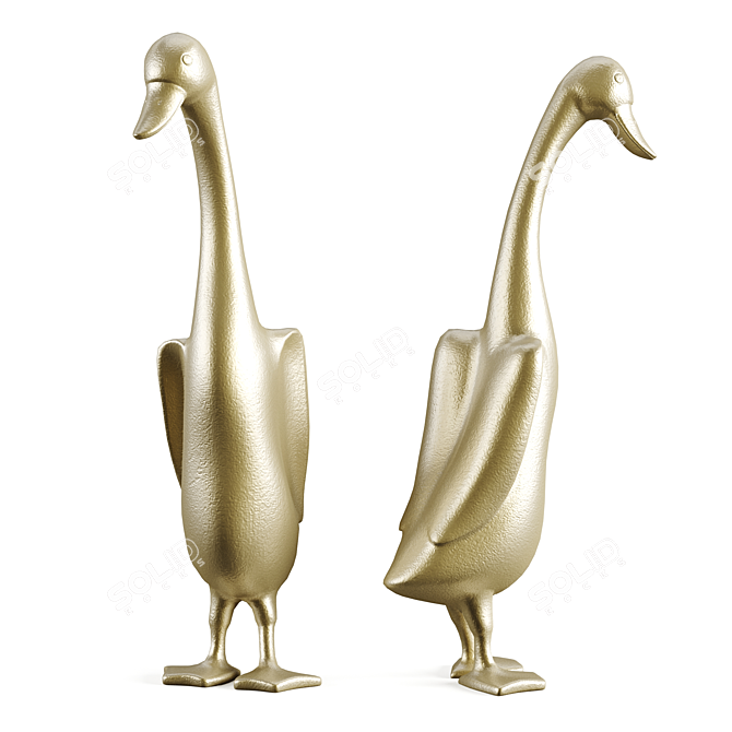 Perri Gold Duck: Stylish and Versatile Home Decor 3D model image 4