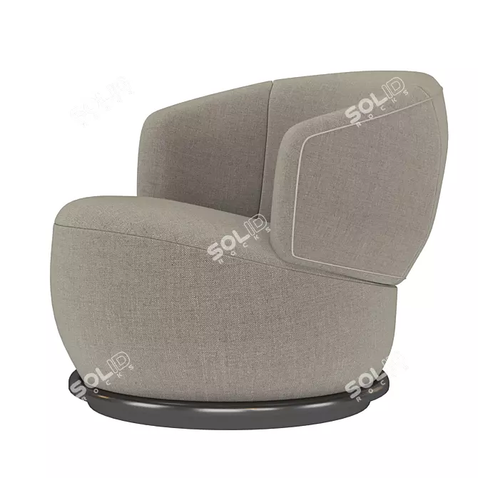 Sleek Orbit Armchair: Modern Elegance for Any Space 3D model image 1