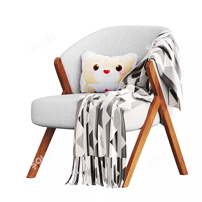 Zara Home Boucle Armchair 3D model image 1