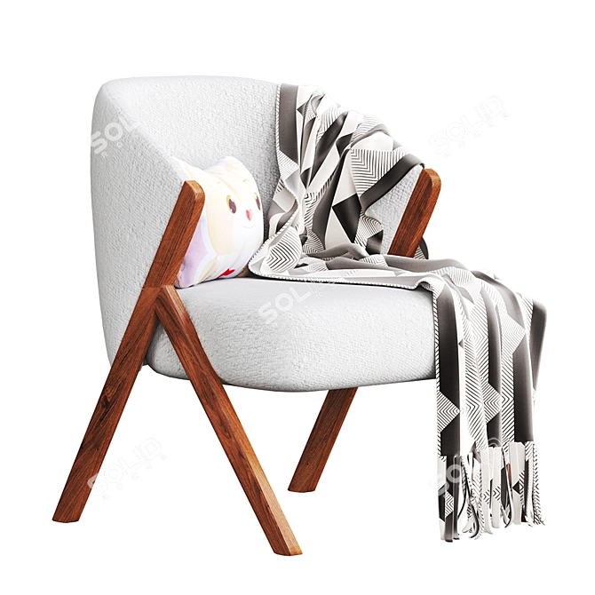 Zara Home Boucle Armchair 3D model image 3