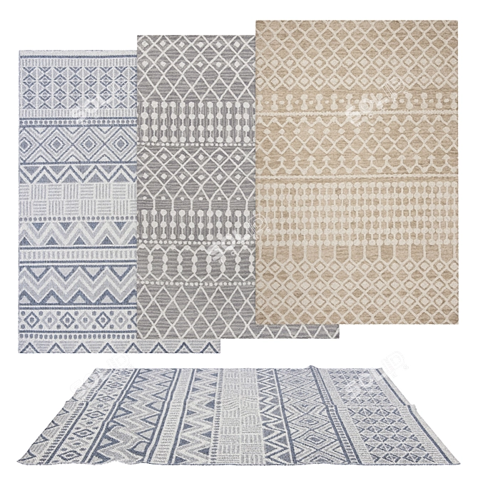 Versatile Set of 6 Rugs with Multiple Rendering Options 3D model image 1