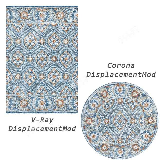 Title: Versatile Rug Set with Multiple Textures 3D model image 3