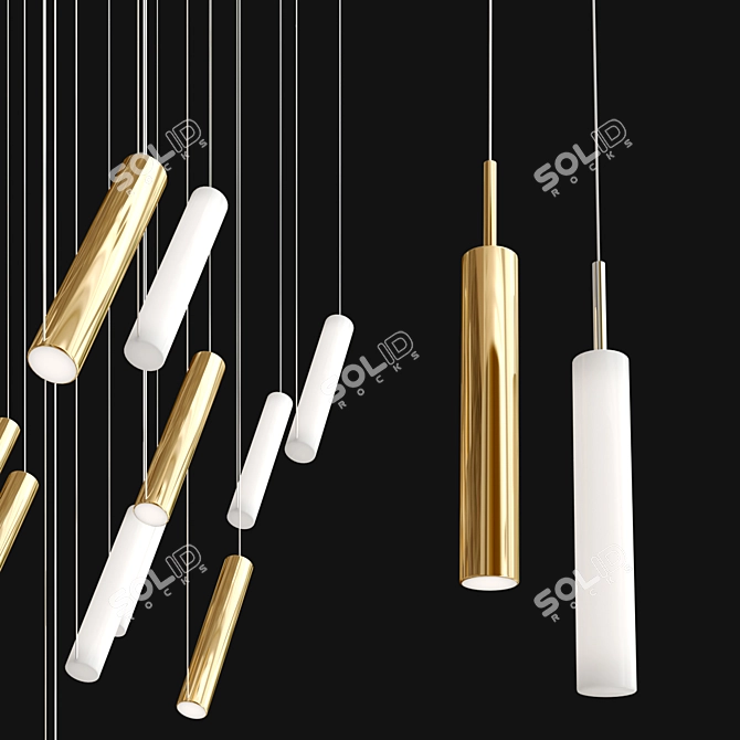 Elegant Raindrop Pendant Lamp 3D model image 3