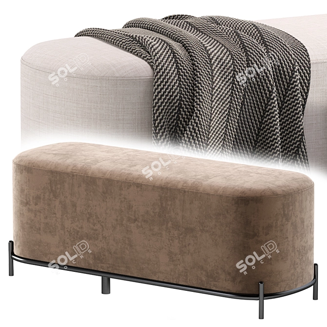 Stylish Coco Bench - 120cm 3D model image 5