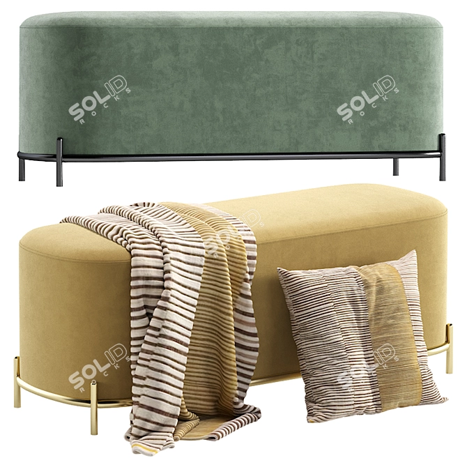 Stylish Coco Bench - 120cm 3D model image 6