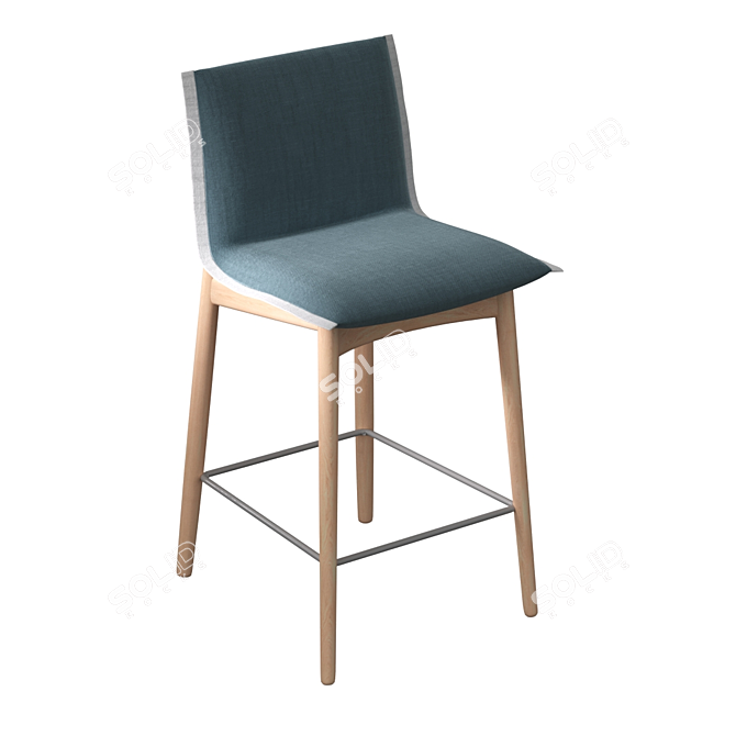 Sleek Upholstered Embrace Chair 3D model image 2