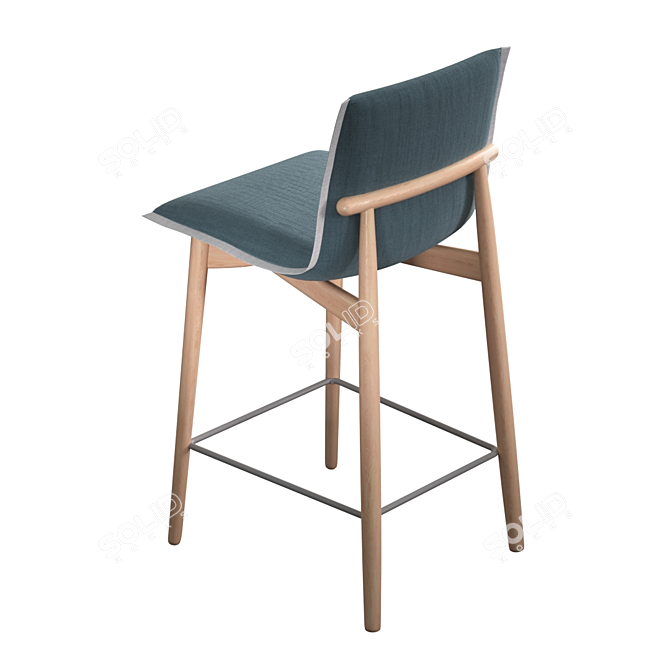 Sleek Upholstered Embrace Chair 3D model image 6