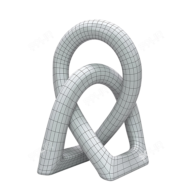 Love Knot Sculpture - Natural, Handcrafted Décor 3D model image 2