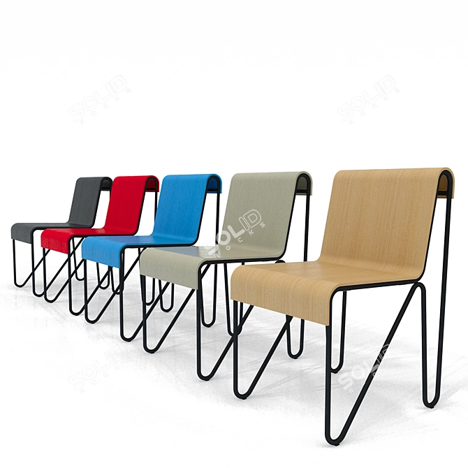 Rietveld's Iconic Beugel Chair 3D model image 1
