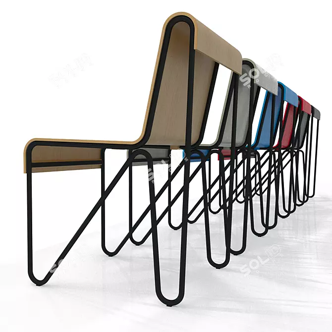 Rietveld's Iconic Beugel Chair 3D model image 2