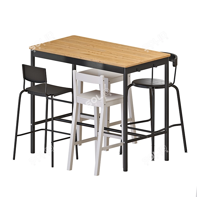 Modern IKEA TOMMARYD Table Set 3D model image 1