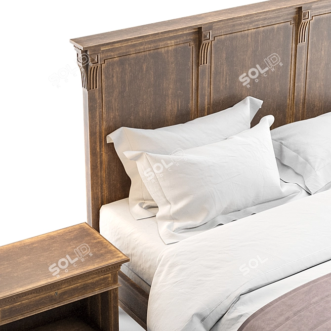 Elegant ST.JAMES Panel Bed 3D model image 2