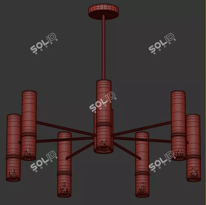 Elegant Lumen Lux Ceiling Chandelier 3D model image 2