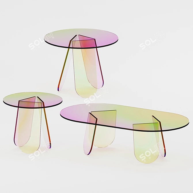 Shimmer Glass Coffee Tables 3D model image 1