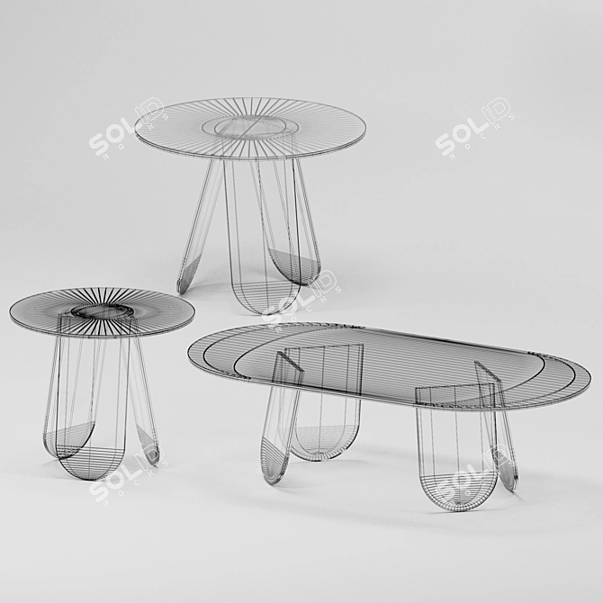 Shimmer Glass Coffee Tables 3D model image 4