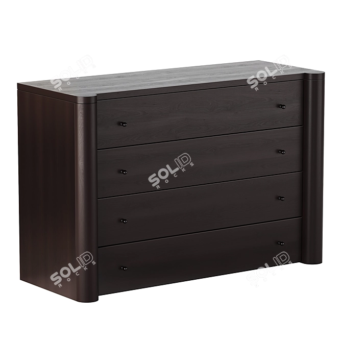 CB2 Blackened Wood Dresser 3D model image 1