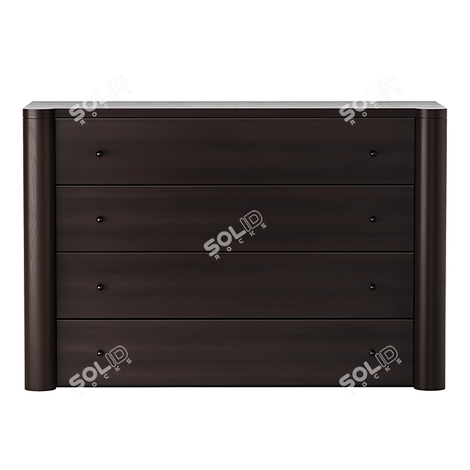 CB2 Blackened Wood Dresser 3D model image 2
