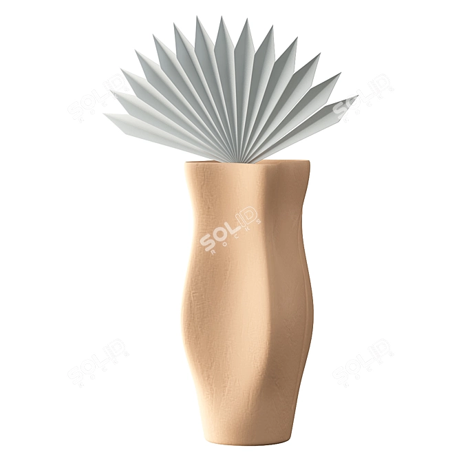 Sleek Nude Ceramic Vase 3D model image 1