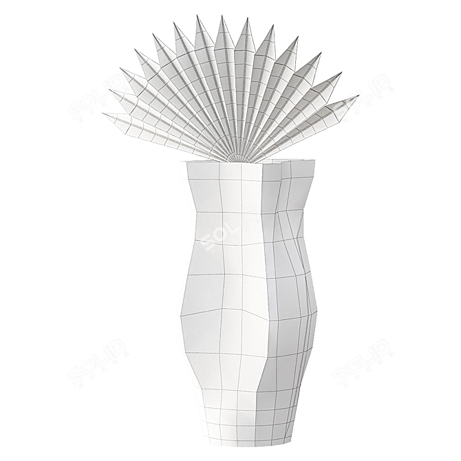 Sleek Nude Ceramic Vase 3D model image 2