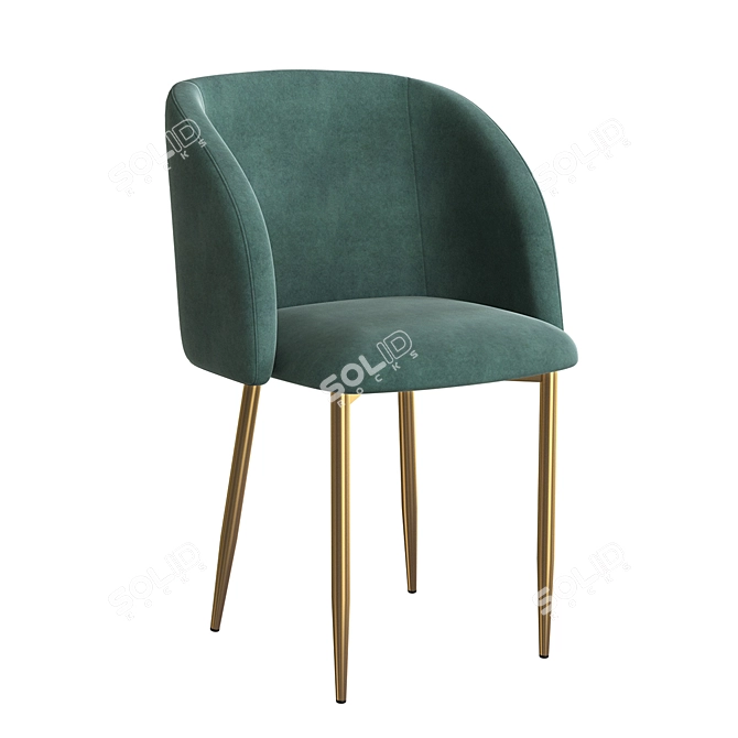 Milli Metal Light OM: Stylish and Comfortable Chair with Metal Legs 3D model image 2