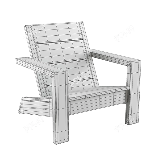 Premium Teak Outdoor Deck Chair 3D model image 1