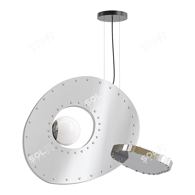 Elegant Pebble Hanging Lamp 3D model image 1