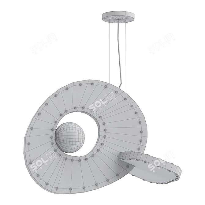 Elegant Pebble Hanging Lamp 3D model image 2