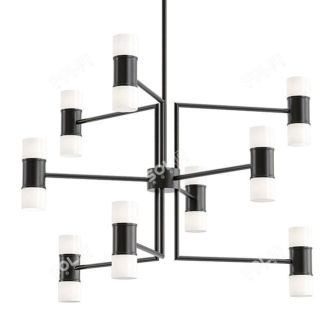 Luxury 9-Light LED Chandelier 3D model image 1