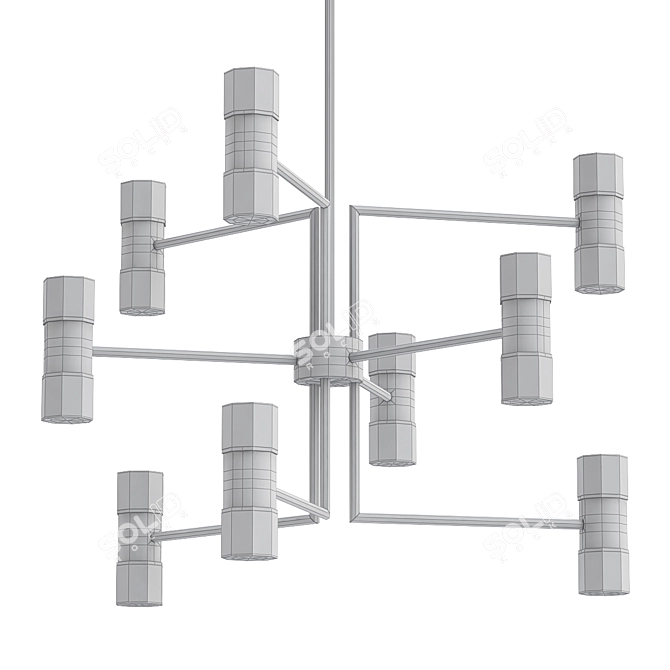 Luxury 9-Light LED Chandelier 3D model image 2