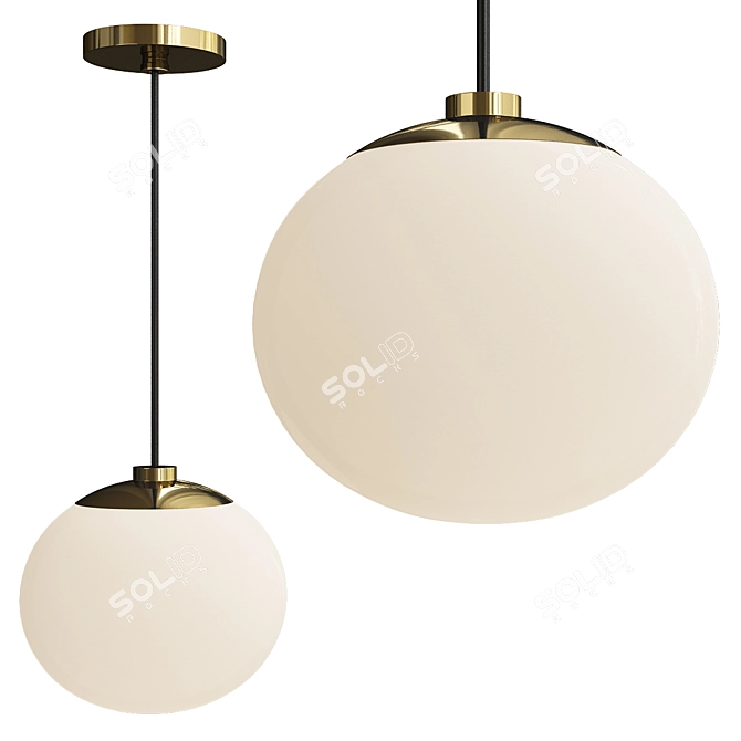 Chic Brass Pendant Light 3D model image 1