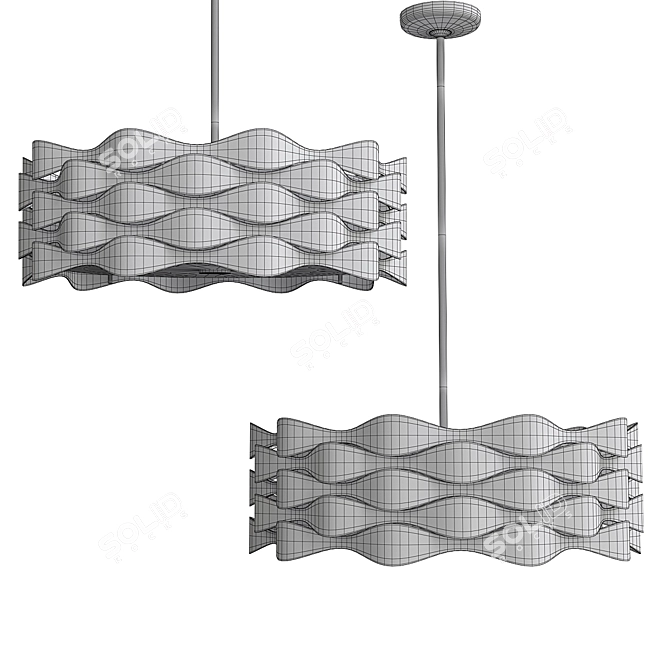 Coastal Current LED Pendant - Modern Lighting 3D model image 3