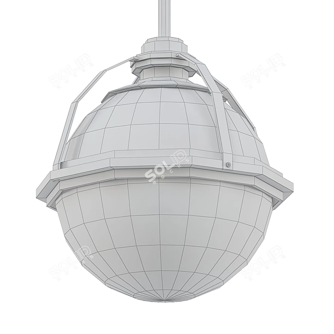 Aged Brass Industrial Pendant 3D model image 2