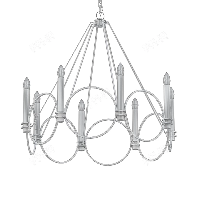Elegant Circle Chandelier 3D model image 2