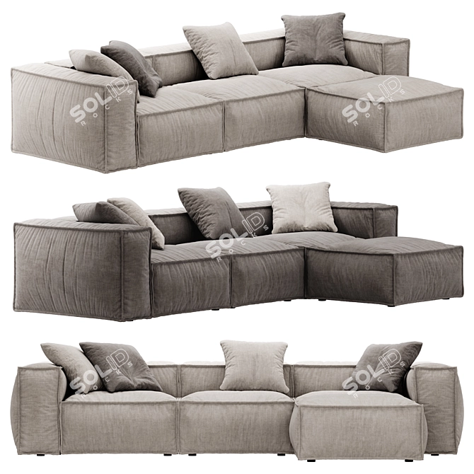 Lenonn 3-Seater Modular Sofa 3D model image 1