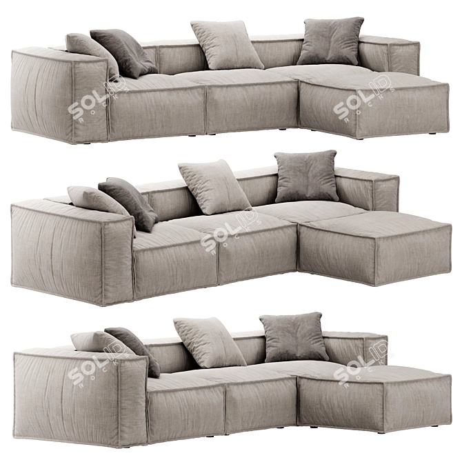 Lenonn 3-Seater Modular Sofa 3D model image 5
