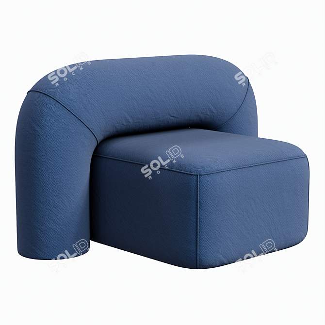 Sleek Moss 1300 Armchair: Luxurious Comfort 3D model image 1