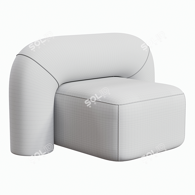 Sleek Moss 1300 Armchair: Luxurious Comfort 3D model image 3