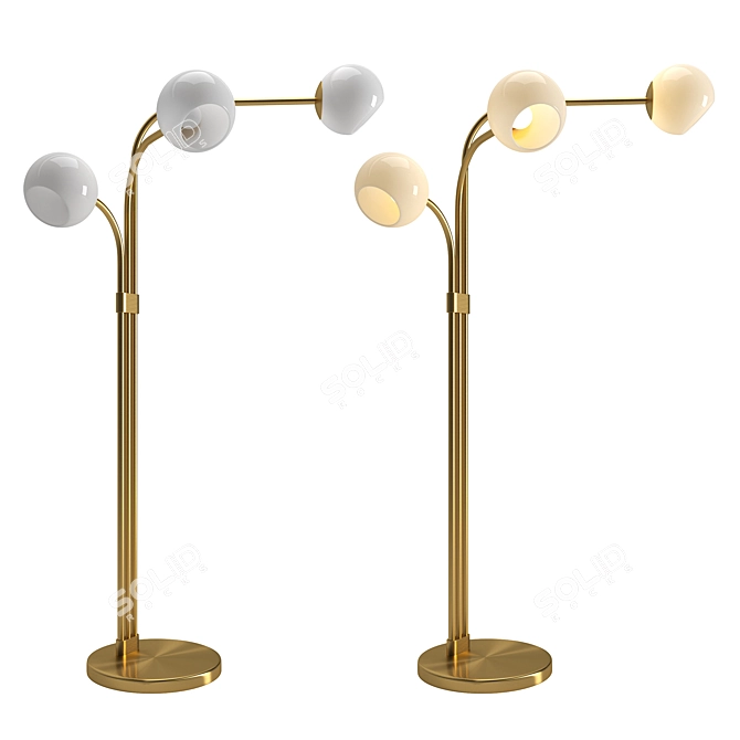 Staggered Glass Adjustable Floor Lamp 3D model image 1