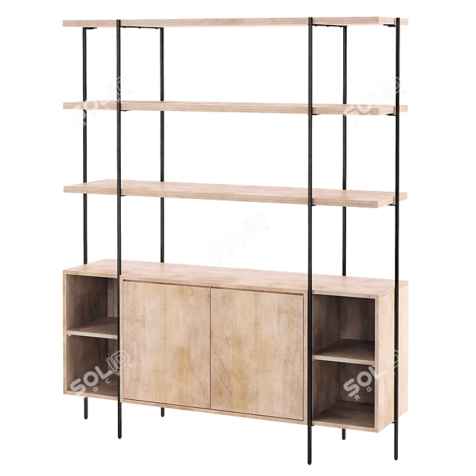 West Elm Natural Mango Sideboard 3D model image 1