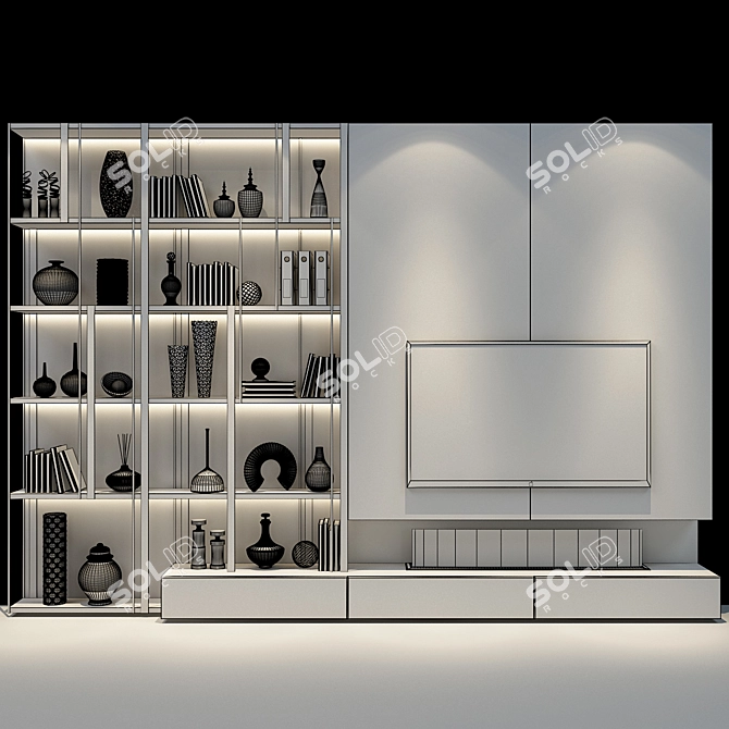 Multifunctional TV Shelf 0453 3D model image 2