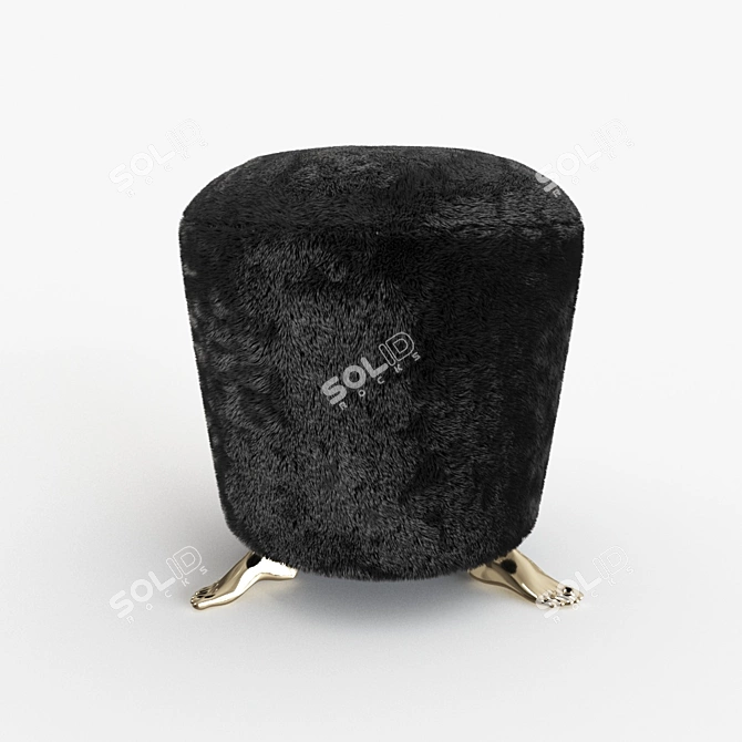 Modern Metal Foot Stool 38x42 3D model image 1