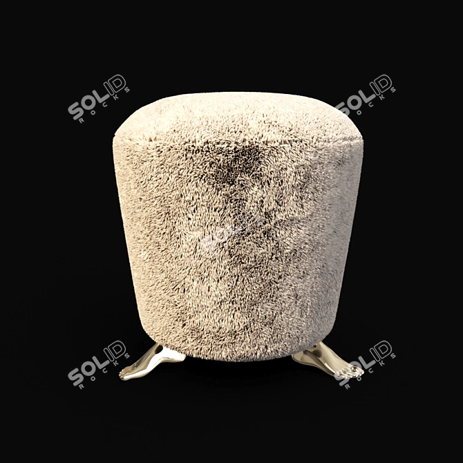 Modern Metal Foot Stool 38x42 3D model image 2